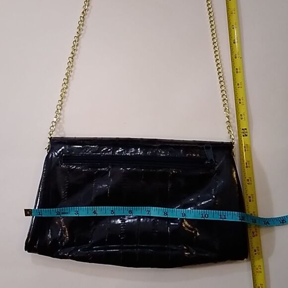 VINTAGE GENUINE LEATHER EEL SKIN WOMEN'S CROSSBODY AND HANDBAG ACCESSORIES DARK - Picture 5 of 15